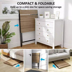 Bureau informatique pliable, bureau pliable avec étagère pour moniteur pour petits espaces, bureau à domicile, étude, montage facile