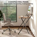 Bureau informatique pliable, bureau pliable avec étagère pour moniteur pour petits espaces, bureau à domicile, étude, montage facile