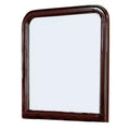 Royal Hampton 37 Inches Wooden Mirror with Curved Edges, Brown