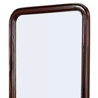 Miroir en bois de 37 pouces avec bords incurvés, marron