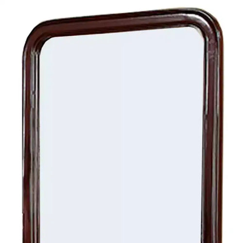 Miroir en bois de 37 pouces avec bords incurvés, marron