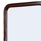 Miroir en bois de 37 pouces avec bords incurvés, marron