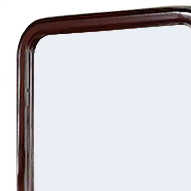 Miroir en bois de 37 pouces avec bords incurvés, marron