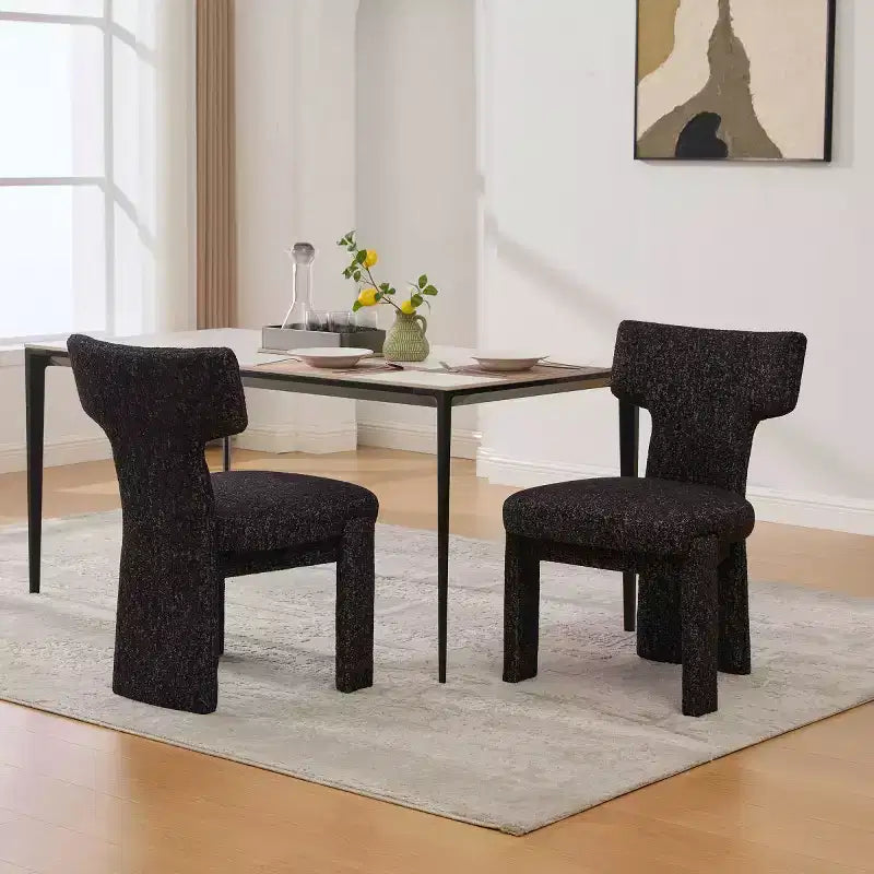 Lot de 2 chaises de salle à manger modernes rembourrées avec pieds en bois, chaises d'appoint élégantes sans accoudoirs pour salle à manger, cuisine ou salons