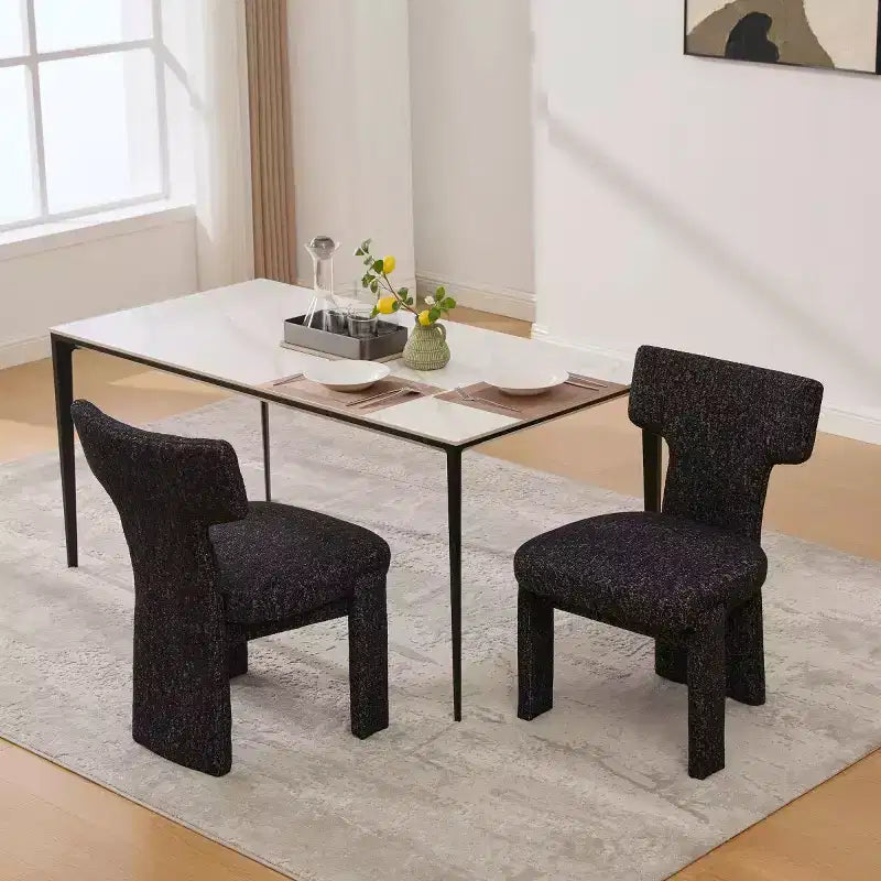 Lot de 2 chaises de salle à manger modernes rembourrées avec pieds en bois, chaises d'appoint élégantes sans accoudoirs pour salle à manger, cuisine ou salons