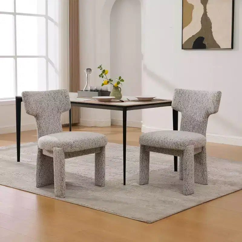 Lot de 2 chaises de salle à manger modernes rembourrées avec pieds en bois, chaises d'appoint élégantes sans accoudoirs pour salle à manger, cuisine ou salons