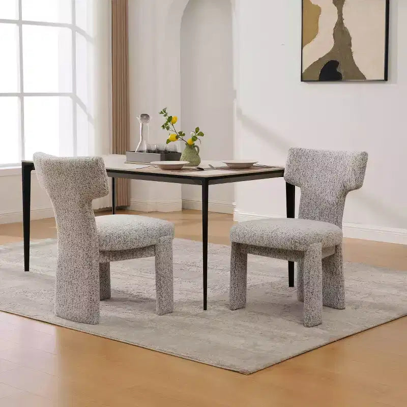 Lot de 2 chaises de salle à manger modernes rembourrées avec pieds en bois, chaises d'appoint élégantes sans accoudoirs pour salle à manger, cuisine ou salons