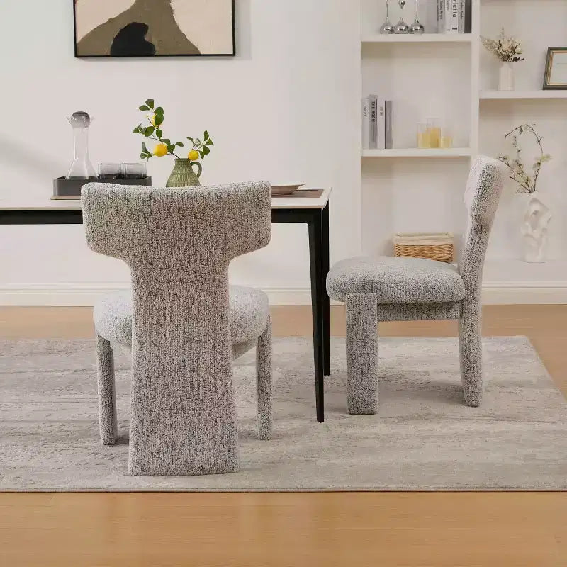 Lot de 2 chaises de salle à manger modernes rembourrées avec pieds en bois, chaises d'appoint élégantes sans accoudoirs pour salle à manger, cuisine ou salons