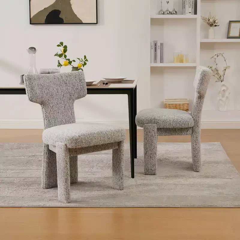 Lot de 2 chaises de salle à manger modernes rembourrées avec pieds en bois, chaises d'appoint élégantes sans accoudoirs pour salle à manger, cuisine ou salons