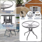 Ensemble repas d'extérieur, 4 chaises pliantes et un parasol, parfait pour les terrasses et jardins. Facile à monter et à ranger.