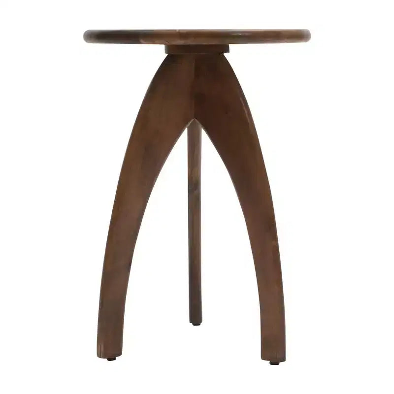 Table d'appoint en bois massif incurvée, style Space Age et Mid-Century Modern
