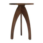 Table d'appoint en bois massif incurvée, style Space Age et Mid-Century Modern