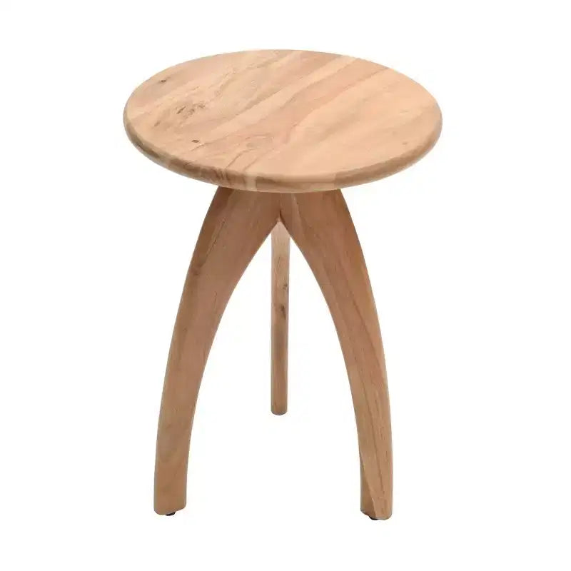 Table d'appoint en bois massif incurvée, style Space Age et Mid-Century Modern