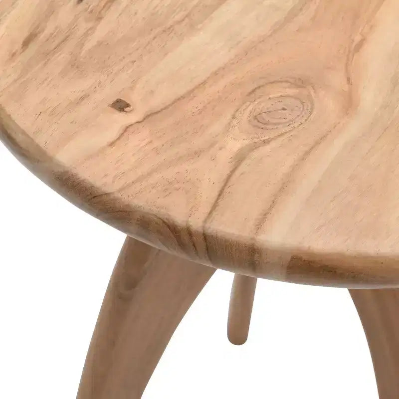 Table d'appoint en bois massif incurvée, style Space Age et Mid-Century Modern