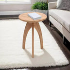 Table d'appoint en bois massif incurvée, style Space Age et Mid-Century Modern