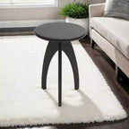 Table d'appoint en bois massif incurvée, style Space Age et Mid-Century Modern