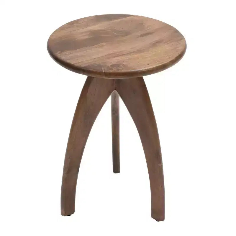 Table d'appoint en bois massif incurvée, style Space Age et Mid-Century Modern