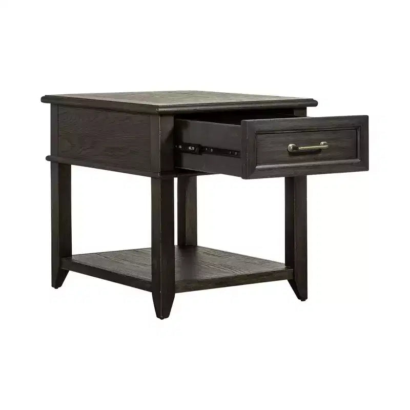 Liberty Furniture,Mill Creek Drawer End Table in Peppercorn
