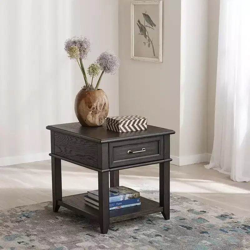 Table d'appoint avec tiroir Poivre