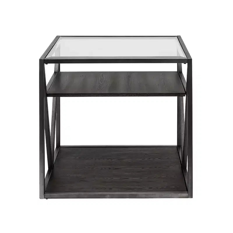Table d'appoint brun grès avec patine gris poussière — défaut de fabrication