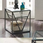 Table d'appoint brun grès avec patine gris poussière — défaut de fabrication