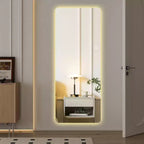 Miroir pleine longueur mural de 65 x 21 pouces, miroir LED avec gradation et éclairage 3 couleurs, adapté aux chambres à coucher et aux dressings.