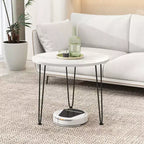 Table basse effet marbre avec pieds en métal pour salon bureau blanc