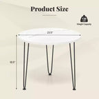Table basse effet marbre avec pieds en métal pour salon bureau blanc
