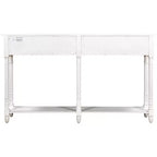 Table console étroite vintage avec rangement, table d'entrée en bois avec 4 tiroirs et étagère ouverte, table de canapé rétro pour salon et couloir