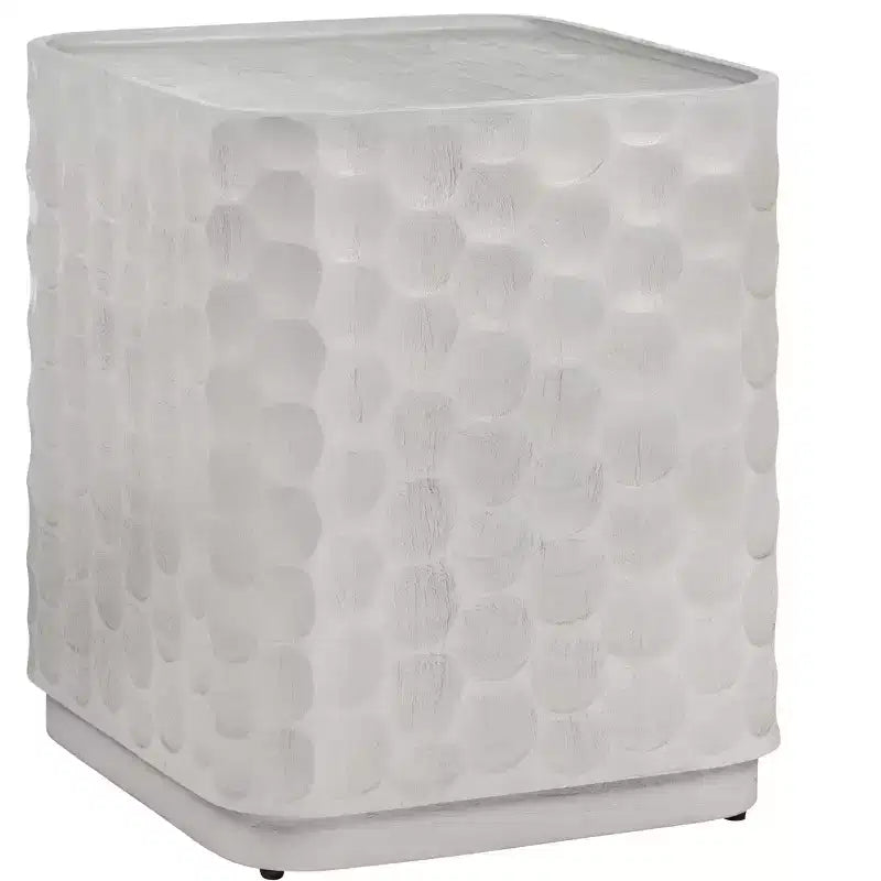 Crestview Collection Square White Solid Wood Accent_End Table
