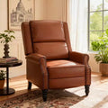 MAYEERTY Whiskey Brown Faux Leather Pushback Recliner Chair, Ergonomic Design for Living Room, Bedroom & RV