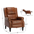 Fauteuil inclinable marron whisky en similicuir, design ergonomique pour salon, chambre et camping-car
