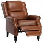 Fauteuil inclinable marron whisky en similicuir, design ergonomique pour salon, chambre et camping-car