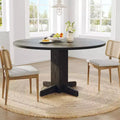 47 Inch Round Dining Table for 4,Farmhouse Wood Kitchen Table, Circle Dinner Table for Kitchen, Living Room, Dining Room