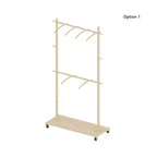 Porte-manteau en bois peu encombrant avec 6 patères en bois, porte-manteau autoportant avec étagère réglable et roulettes, porte-manteau pour salon, vieux pin