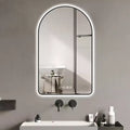 32 x 60 inch Multifunctional Arched LED Bathroom Vanity Mirrors with Three Color Temperatures for over Sink Black Frame