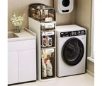 Meuble de Rangement Fin à 4 Niveaux avec Roulettes, Organiseur Autonome de 18 cm de Large avec 3 Tiroirs et Porte-Papier Toilette, pour Salle de Bain, Cuisine