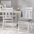 Lifestorey Set of 2 Miller Dining Chairs White : Upholstered High Back, Rubberwood Frame, Foam Filled