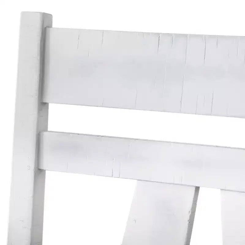Lot de 2 chaises de salle à manger blanches : Dossier haut rembourré, cadre en bois d'hévéa, garnissage en mousse