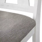 Lot de 2 chaises de salle à manger blanches : Dossier haut rembourré, cadre en bois d'hévéa, garnissage en mousse