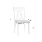 Lot de 2 chaises de salle à manger blanches : Dossier haut rembourré, cadre en bois d'hévéa, garnissage en mousse