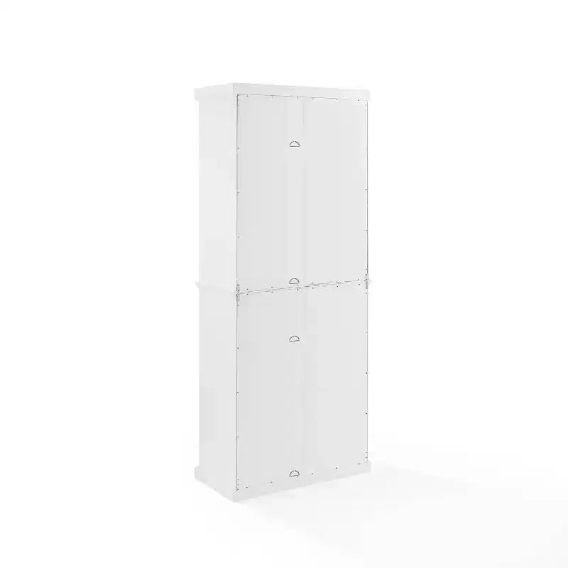 Garde-manger haut Blanc/Noir mat : Étagères réglables, Cadre en MDF, Finition bicolore, Hauteur 183 cm