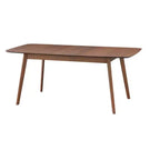 Buylateral Wave Mid Century Modern Expandable Rectangular Dining Table Walnut: Mid-Century, Seats 6, Expandable