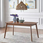 Table à manger rectangulaire extensible en noyer style Mid-Century Modern: Milieu de siècle, 6 places, extensible