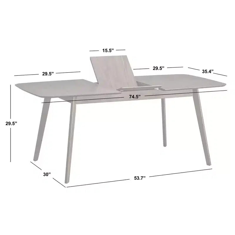 Table à manger rectangulaire extensible en noyer style Mid-Century Modern: Milieu de siècle, 6 places, extensible
