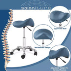 Tabouret ergonomique en forme de selle - Siège hydraulique réglable, Chaise de salon à roulettes pivotantes
