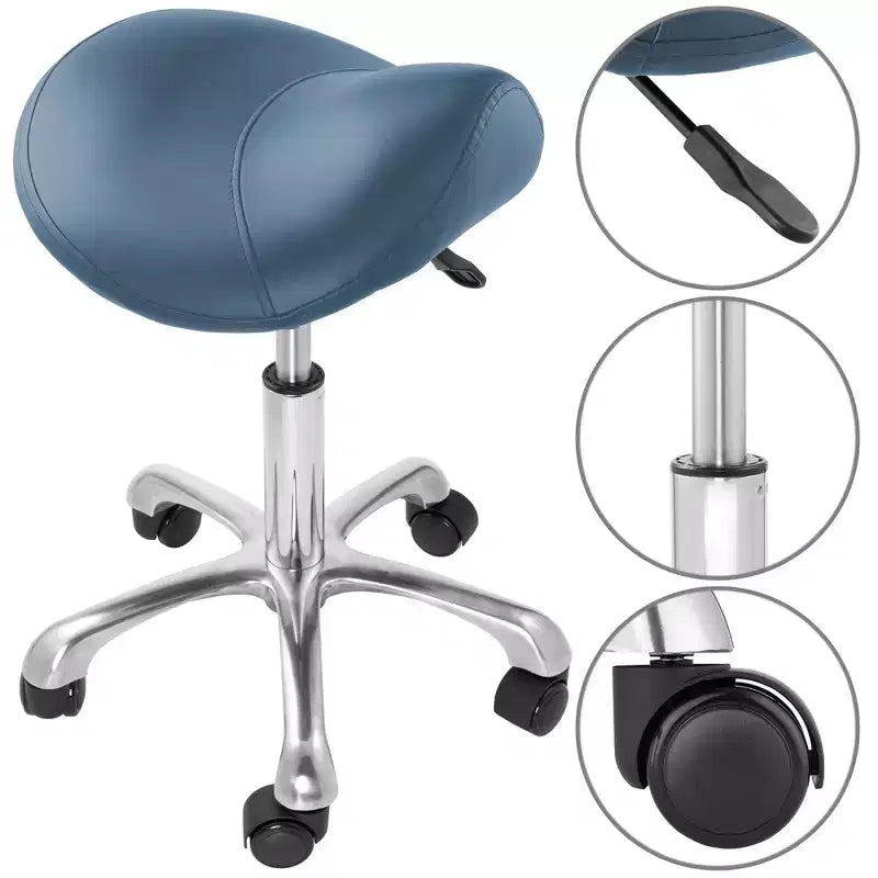 Tabouret ergonomique en forme de selle - Siège hydraulique réglable, Chaise de salon à roulettes pivotantes