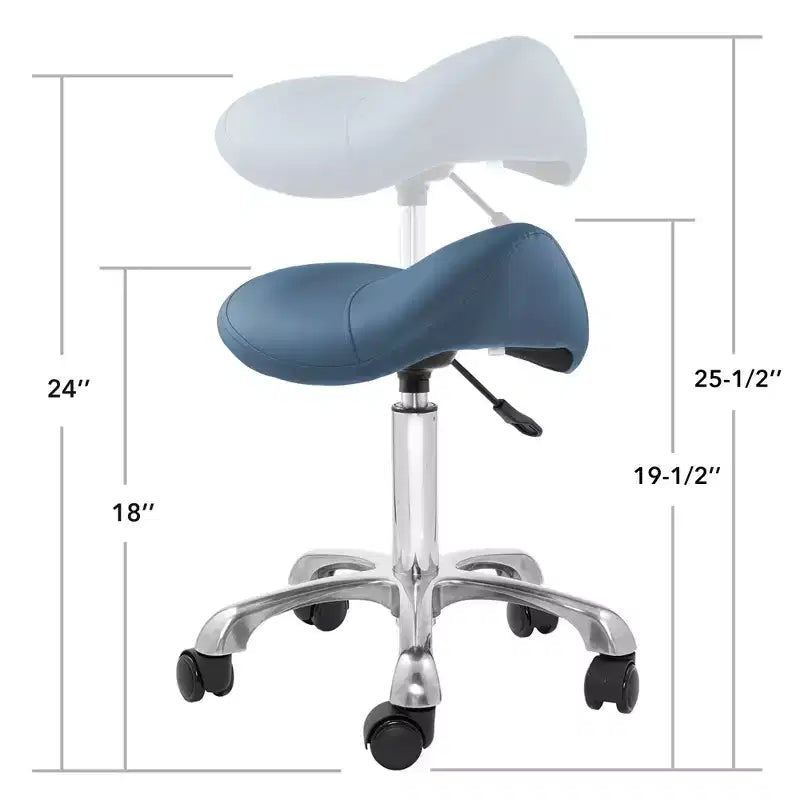 Tabouret ergonomique en forme de selle - Siège hydraulique réglable, Chaise de salon à roulettes pivotantes