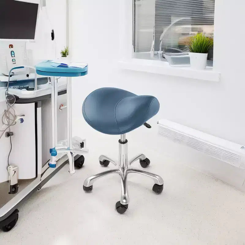 Tabouret ergonomique en forme de selle - Siège hydraulique réglable, Chaise de salon à roulettes pivotantes