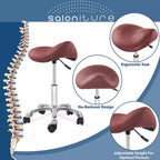 Tabouret ergonomique en forme de selle - Siège hydraulique réglable, Chaise de salon à roulettes pivotantes